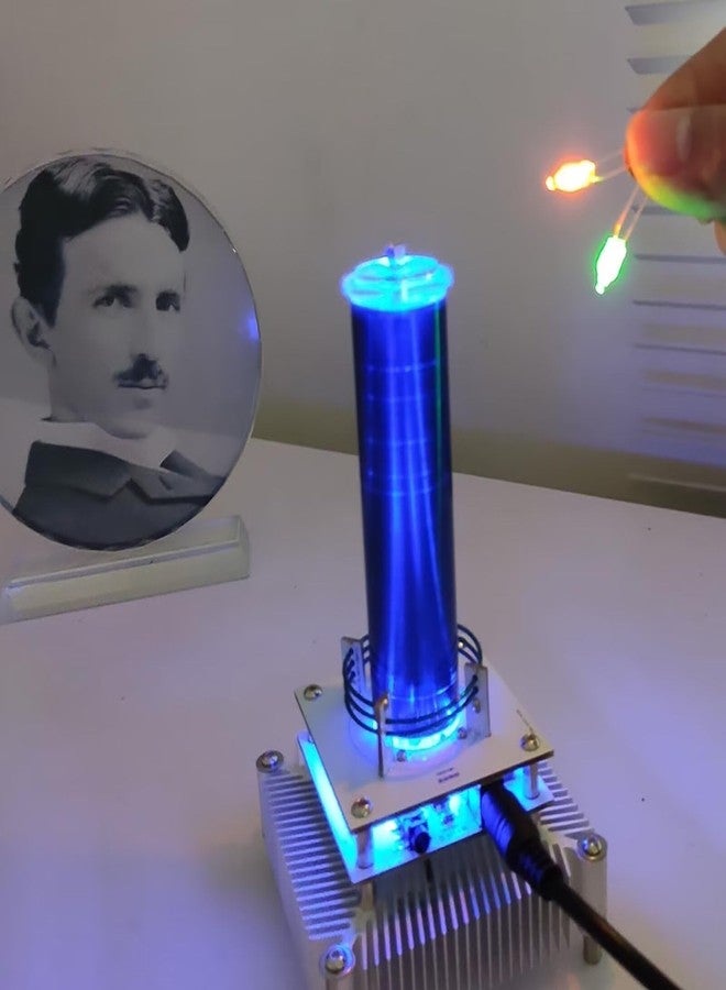 Yoqanr Tesla Coil, Bluetooth Artificial Lightning Functional Spark GapArc Generator, Wireless Transmission Experiment, Science Teaching Experiment Tool, Blue Shell - Image 5